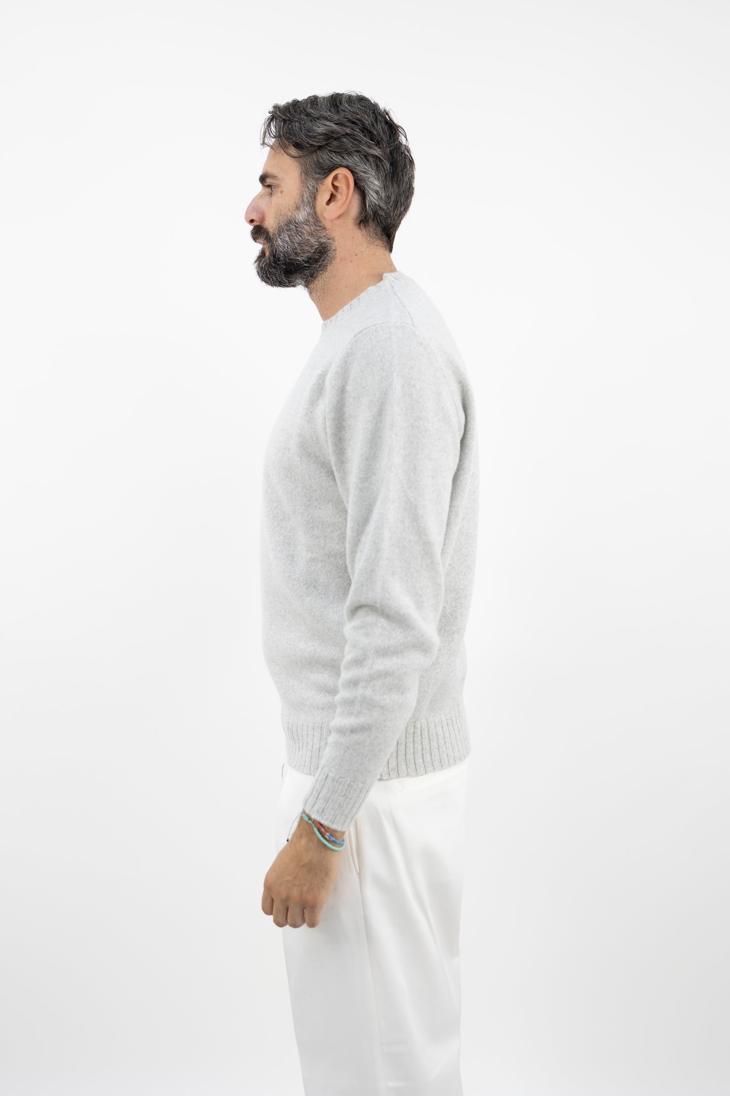 Girocollo misto cashmere perla GC3ML WC7R 900 Filippo De Laurentis