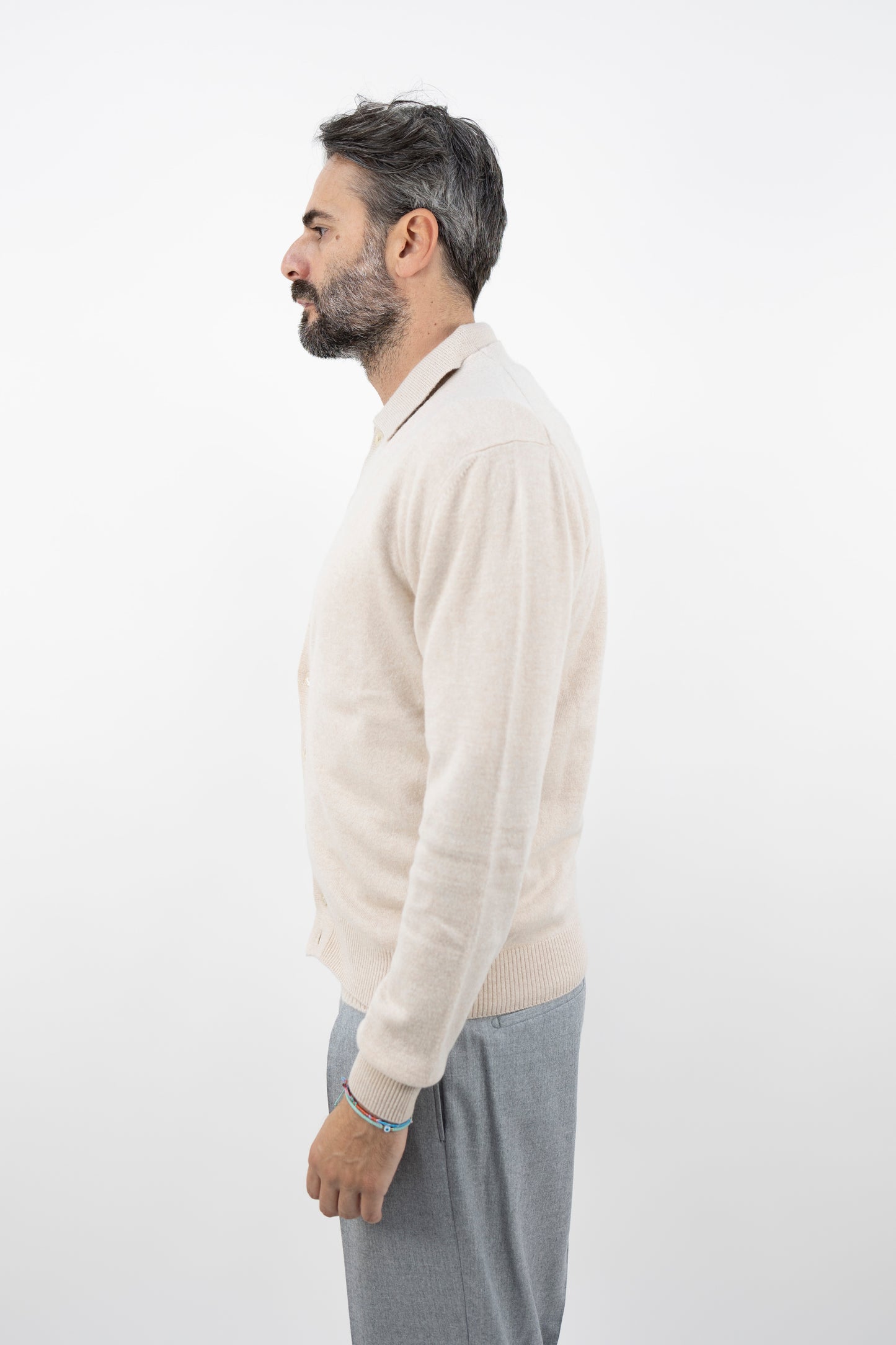 Cardigan in cashmere crema SE9016 36 DANIELE FIESOLI