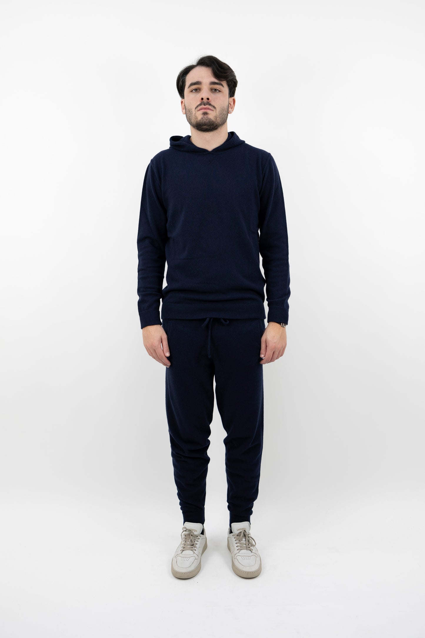 Pantalone joggers in lana e cashmere blu DF0034/P 23 DANIELE FIESOLI