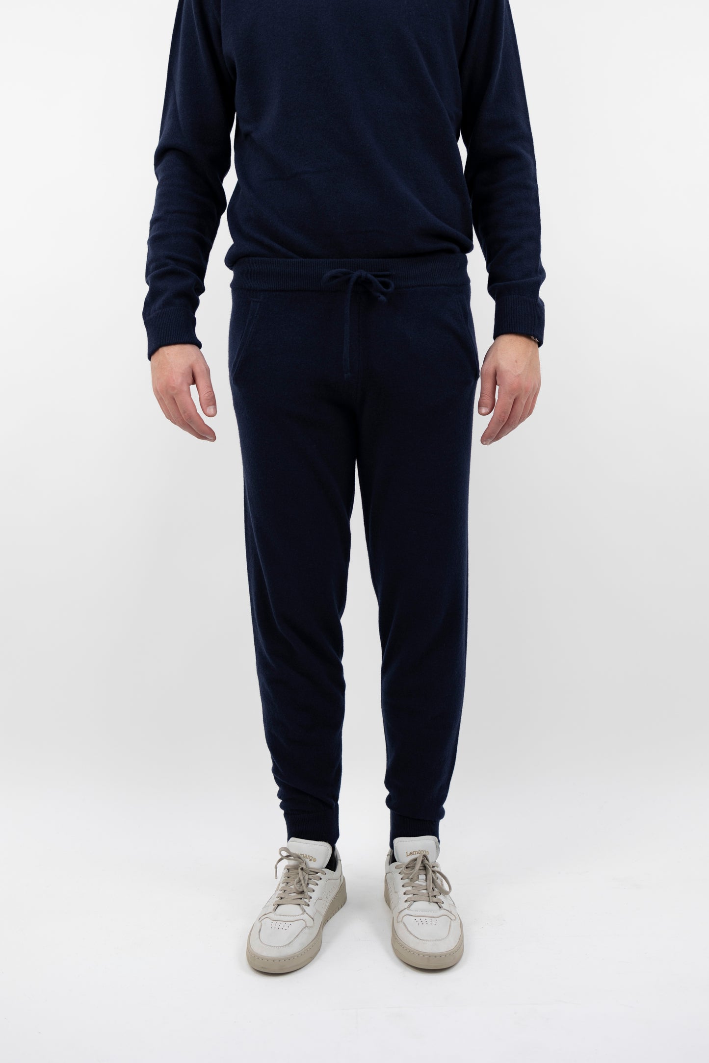 Pantalone joggers in lana e cashmere blu DF0034/P 23 DANIELE FIESOLI