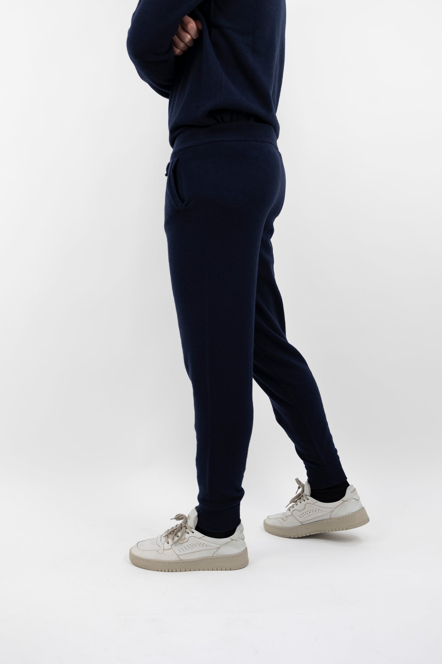 Pantalone joggers in lana e cashmere blu DF0034/P 23 DANIELE FIESOLI