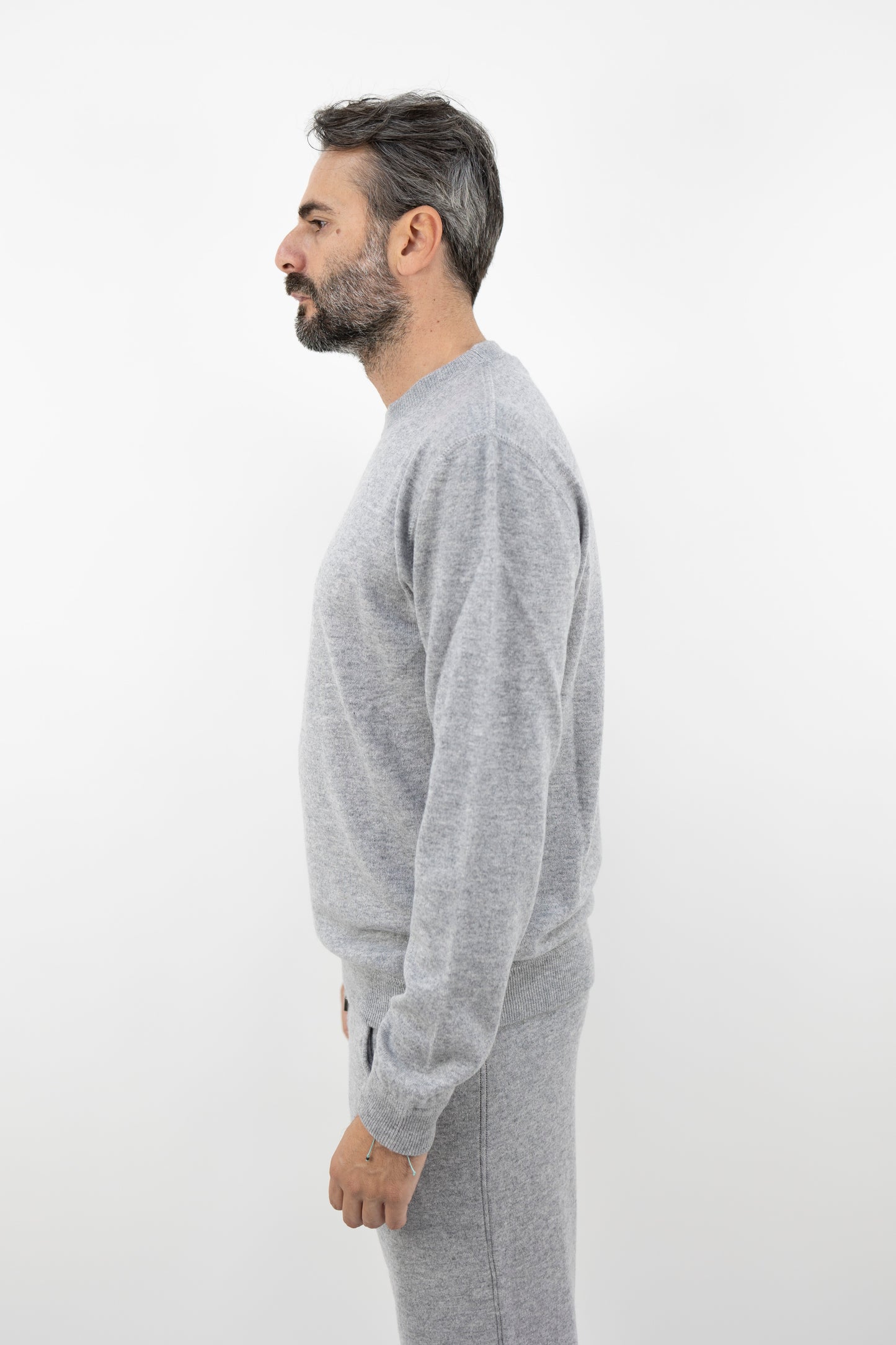 Felpa girocollo cashmere grigio SE9021 10 DANIELE FIESOLI