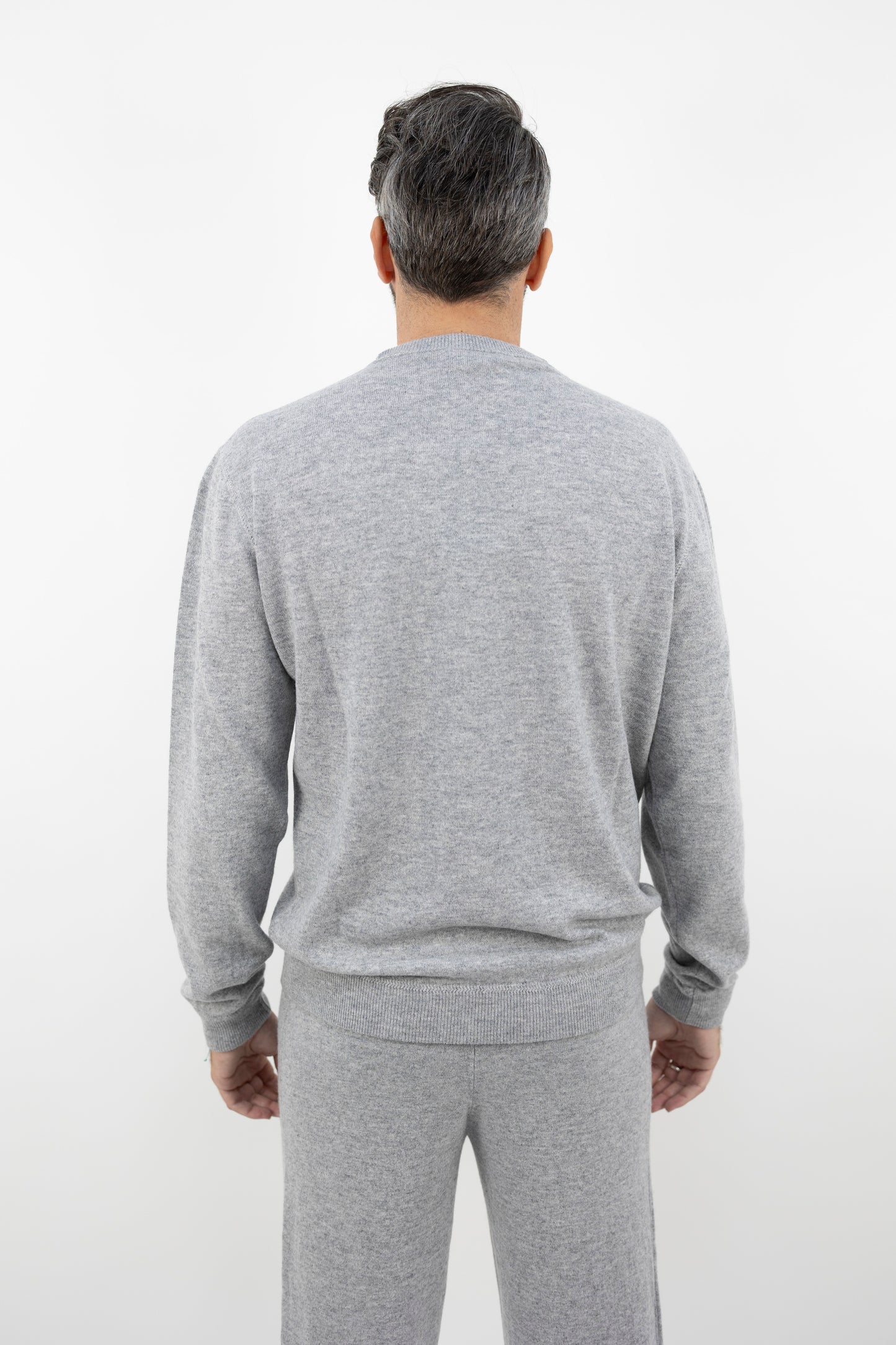 Felpa girocollo cashmere grigio SE9021 10 DANIELE FIESOLI