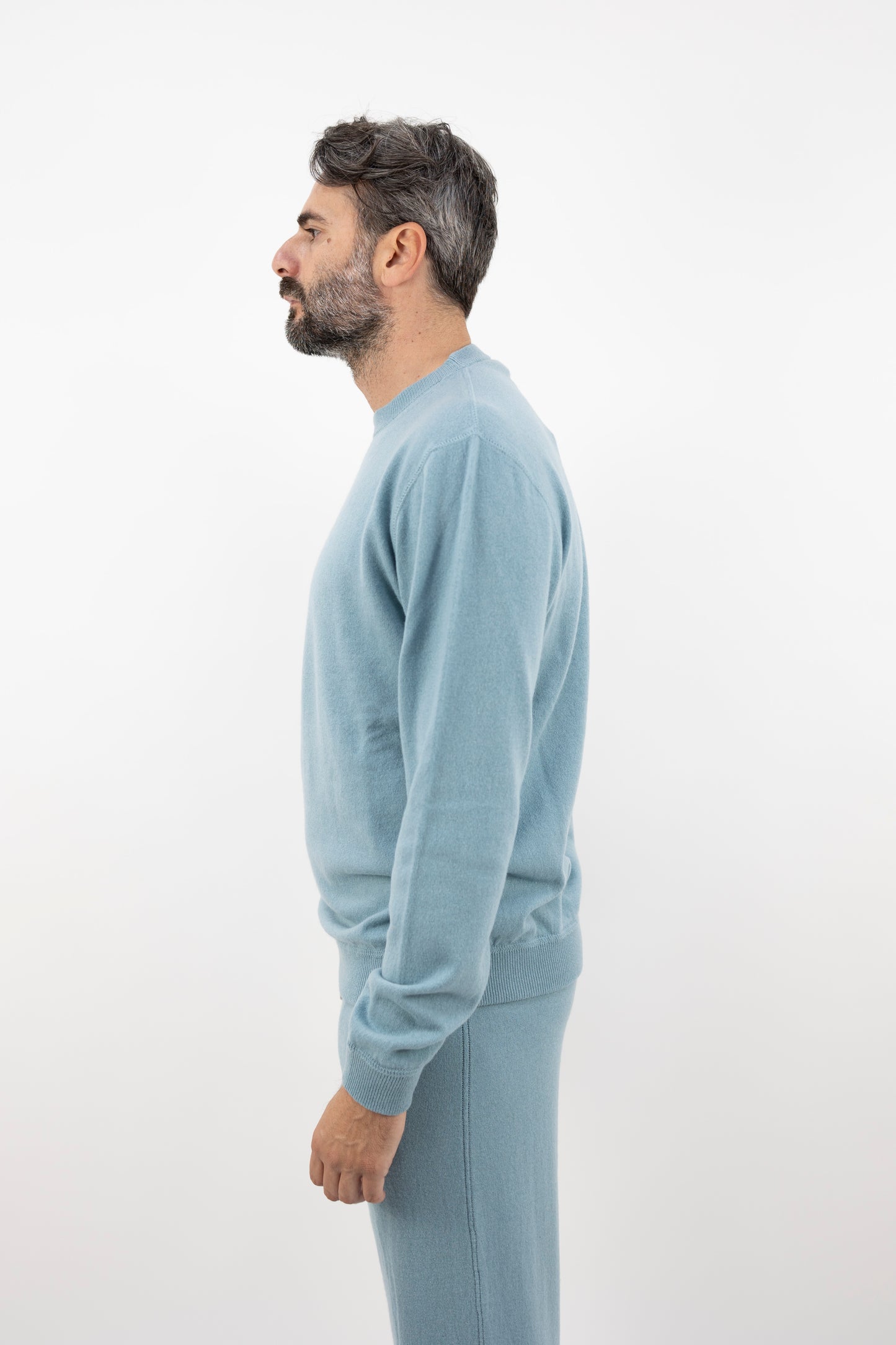 Felpa girocollo cashmere celeste SE9021 25 DANIELE FIESOLI