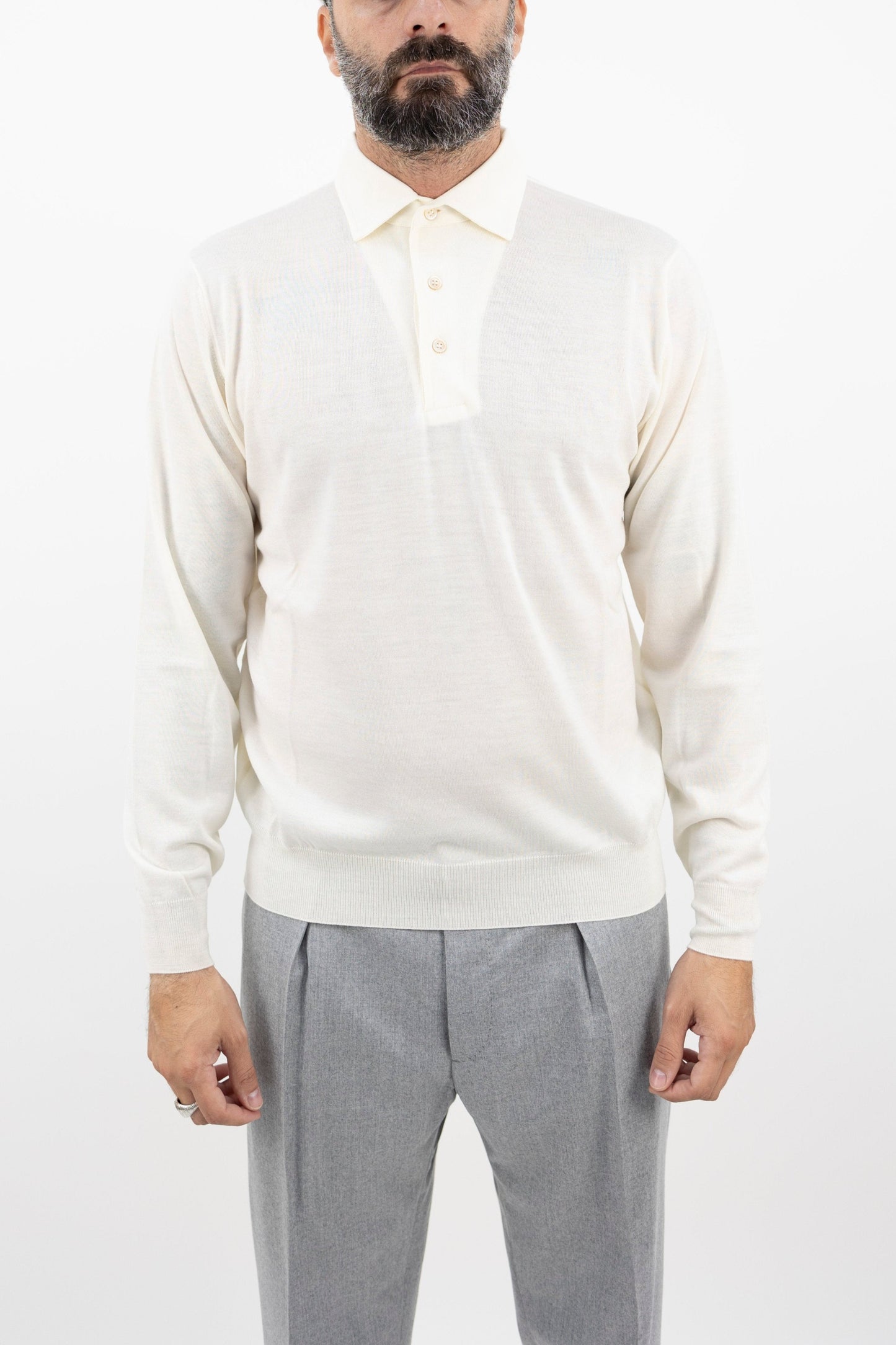 Polo in lana latte PL1MLPAR RM16R 020 Filippo De Laurentis