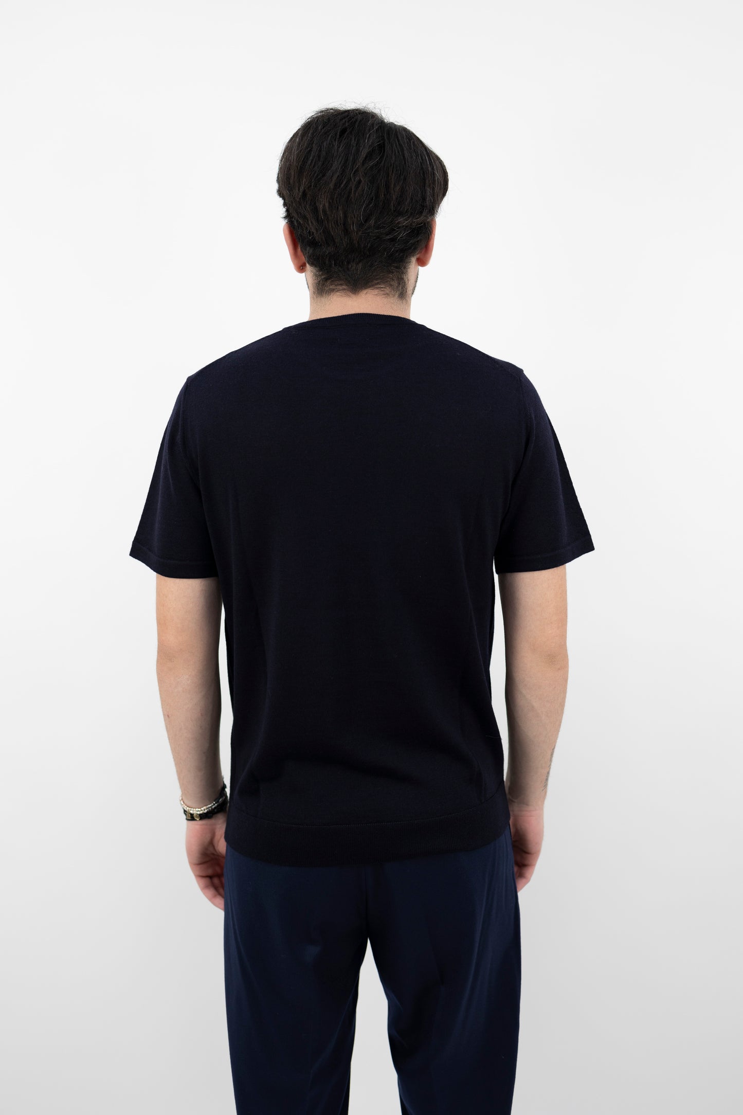 T-shirt in lana blu notte DF0019 23 DANIELE FIESOLI