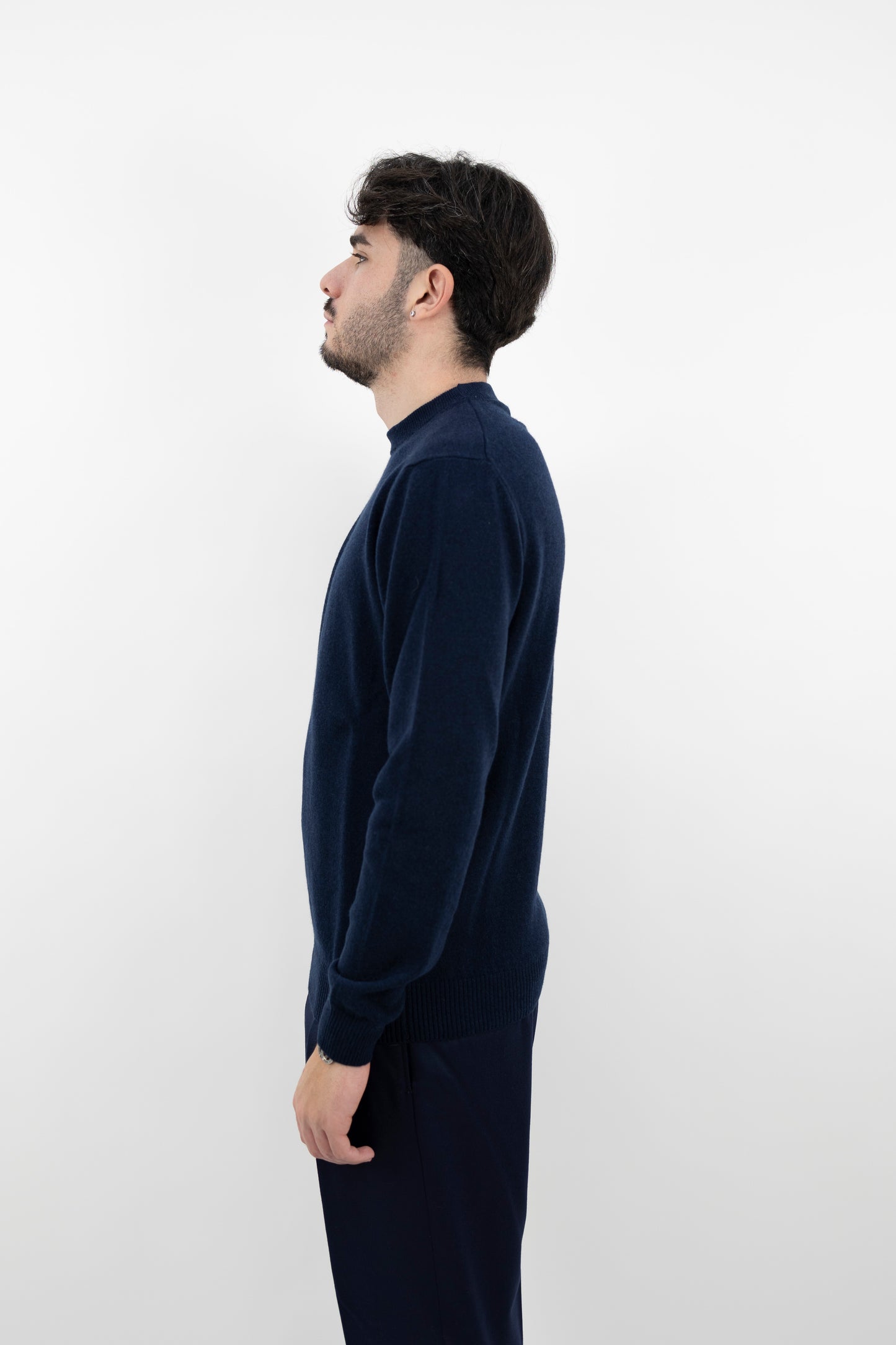 Girocollo in cashmere blu indaco SE9010 23 DANIELE FIESOLI