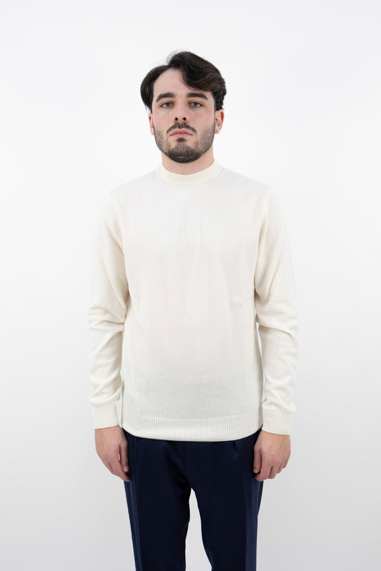 Girocollo in cashmere panna ivory SE9010 100 DANIELE FIESOLI