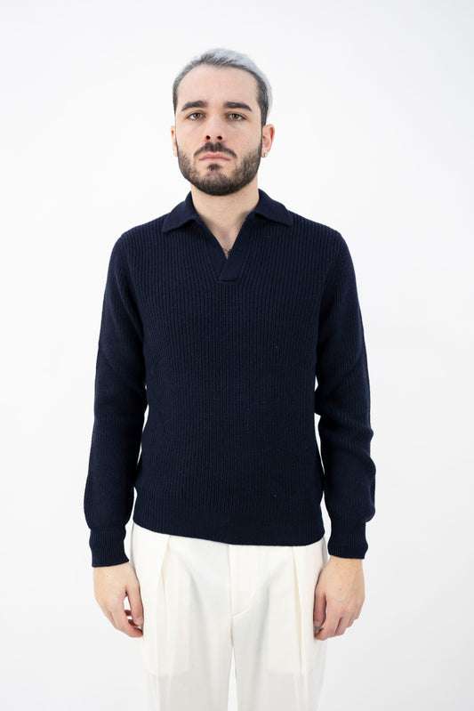 POLO SKIPPER IN LANA NAVY 23163/25067 598 GRAN SASSO