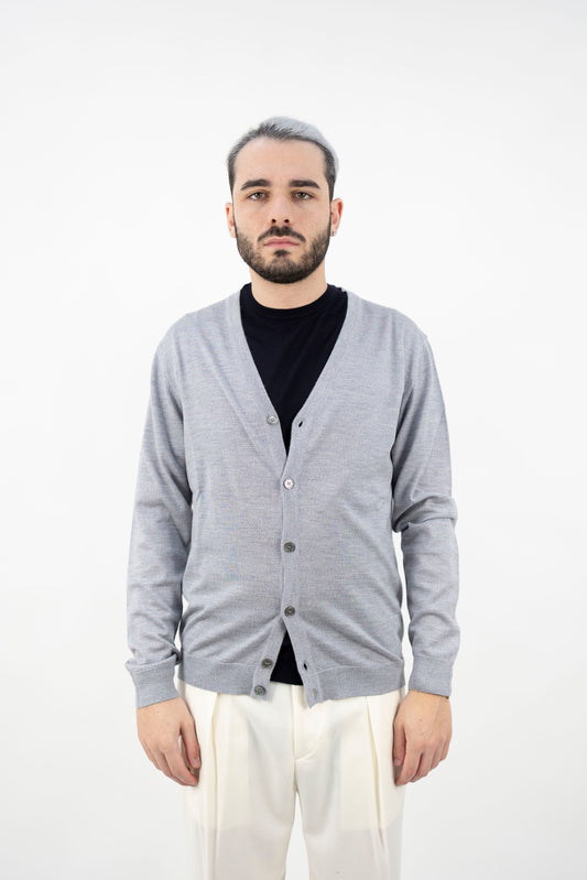 CARDIGAN IN LANA GRIGIO DF0024 010 DANIELE FIESOLI