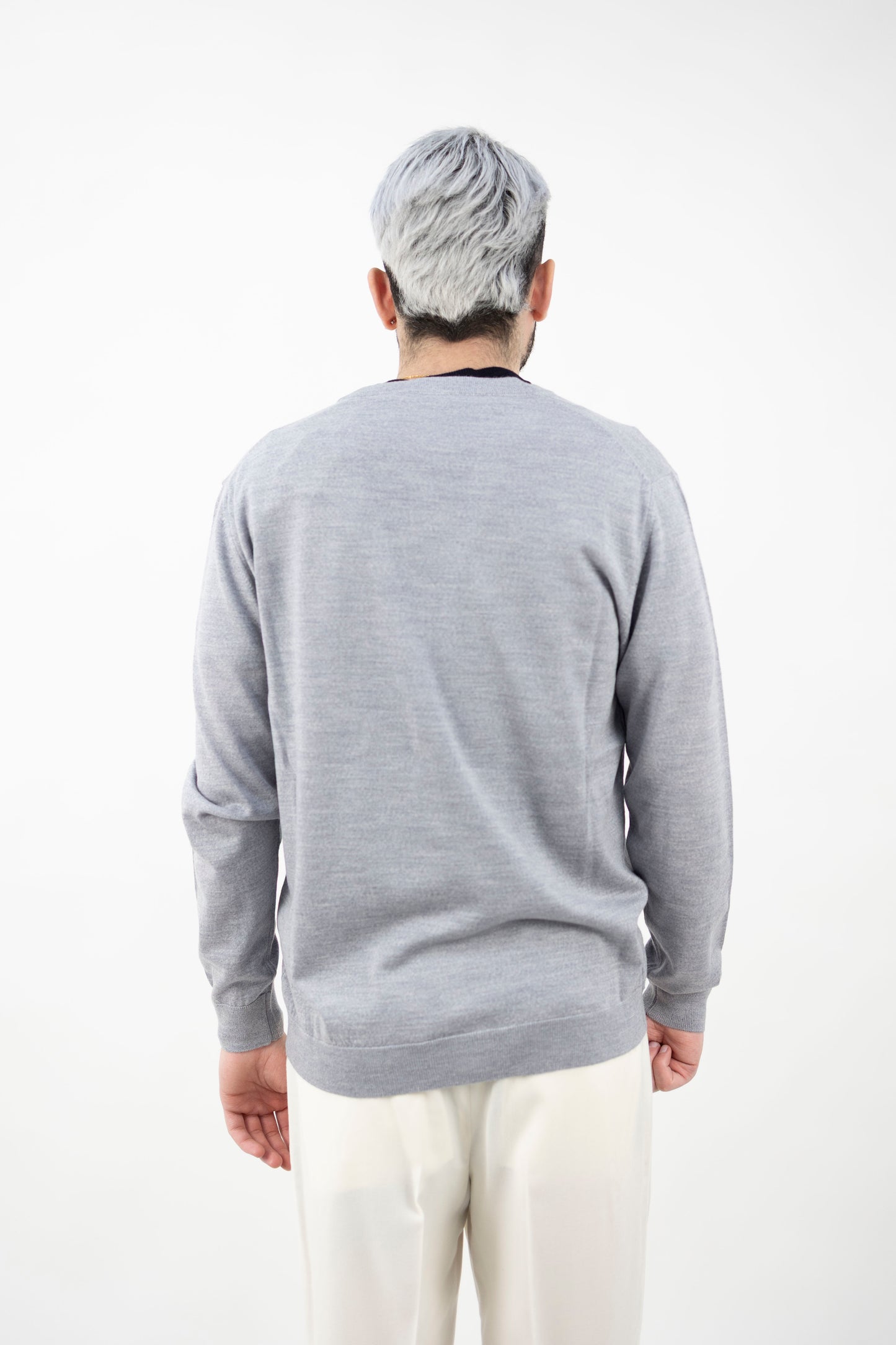 CARDIGAN IN LANA GRIGIO DF0024 010 DANIELE FIESOLI
