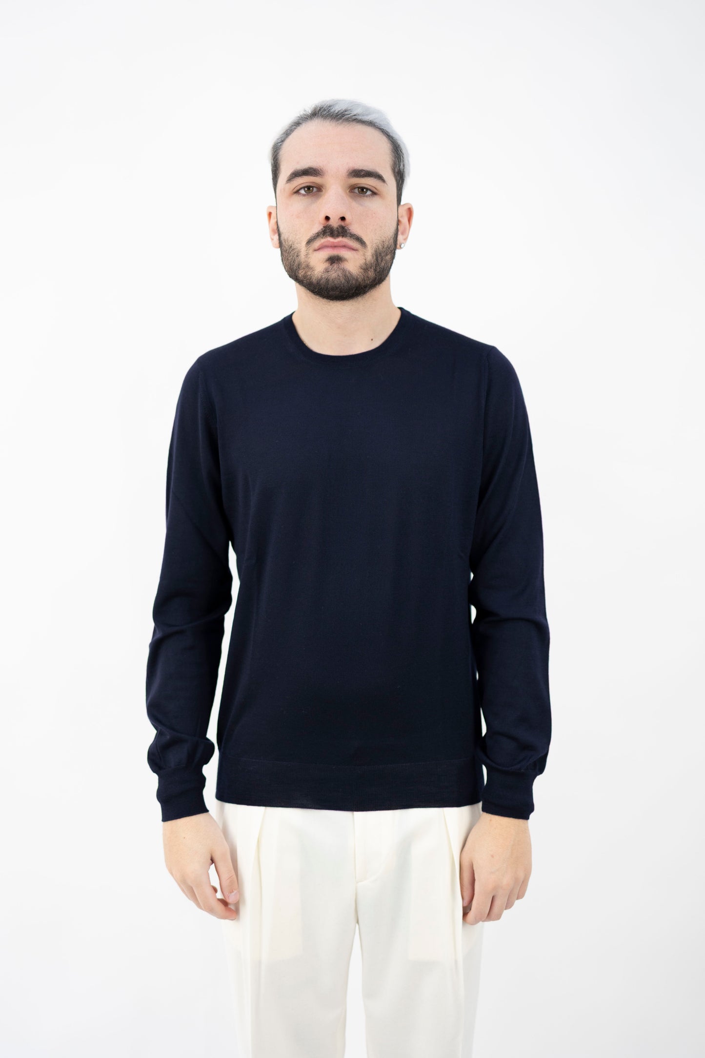 GIROCOLLO IN LANA TASMANIA NAVY 45167/14790 598 GRAN SASSO