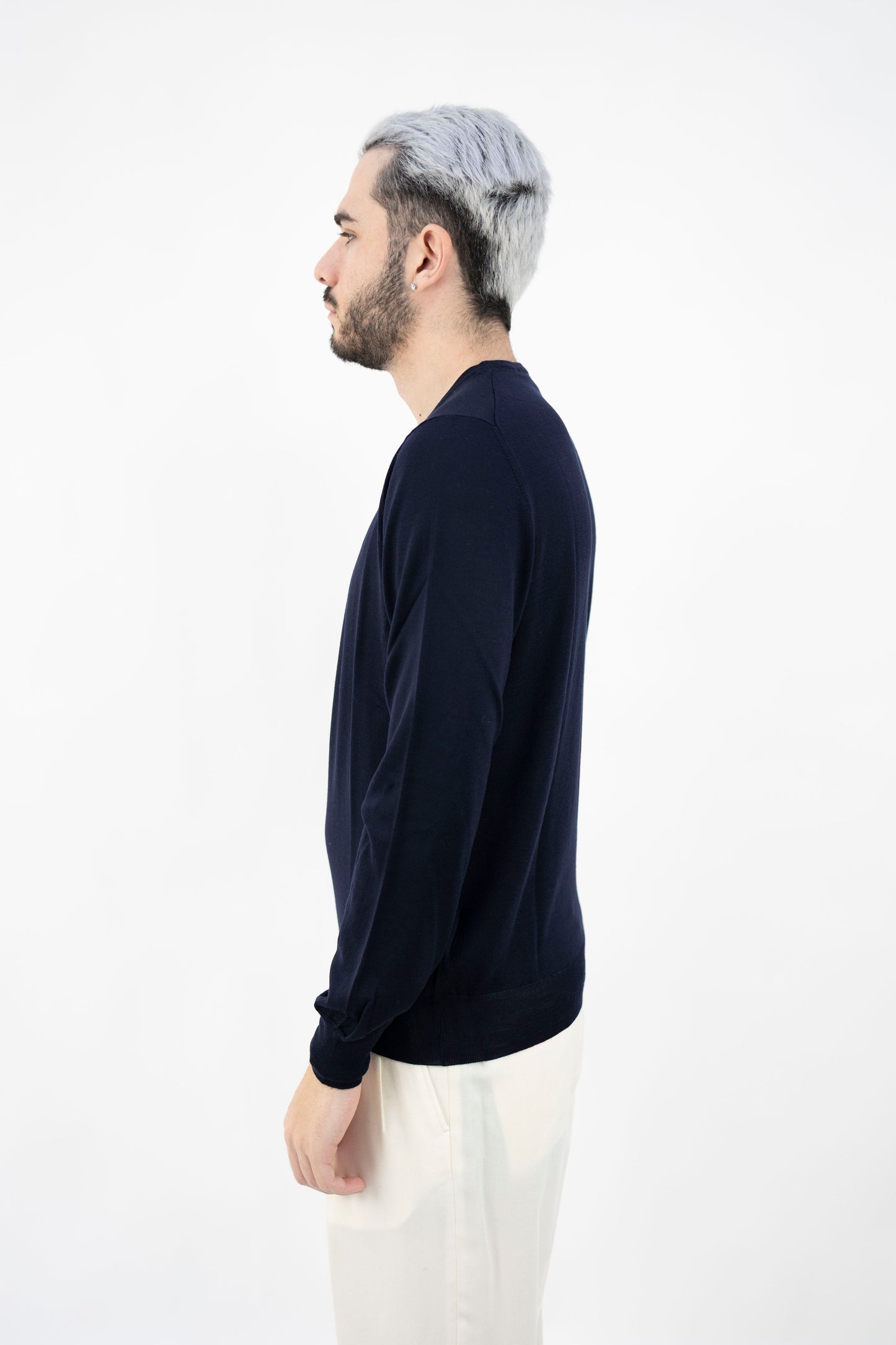 GIROCOLLO IN LANA TASMANIA NAVY 45167/14790 598 GRAN SASSO