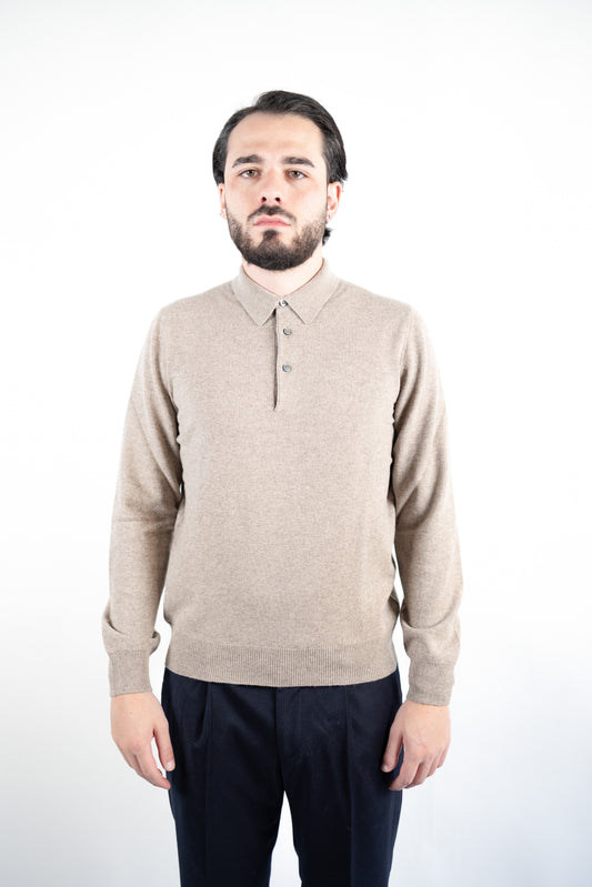 POLO IN LANA & CASHMERE NOCCIOLA GRAN SASSO