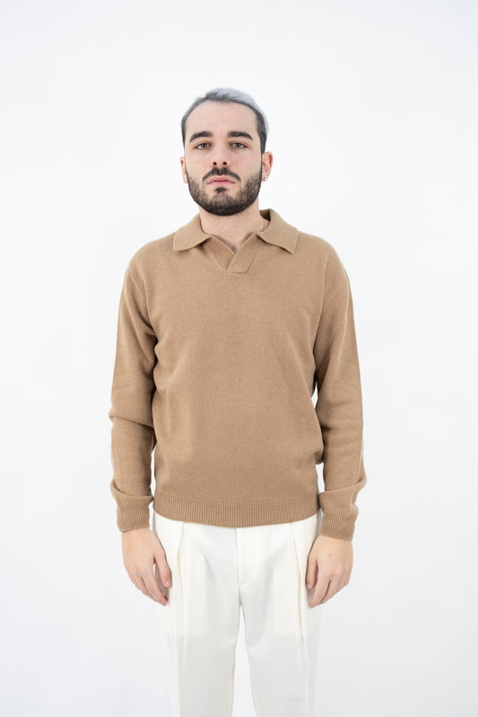 POLO SKIPPER IN LANA&CASHMERE CAMMELLO DF0073 035 DANIELE FIESOLI