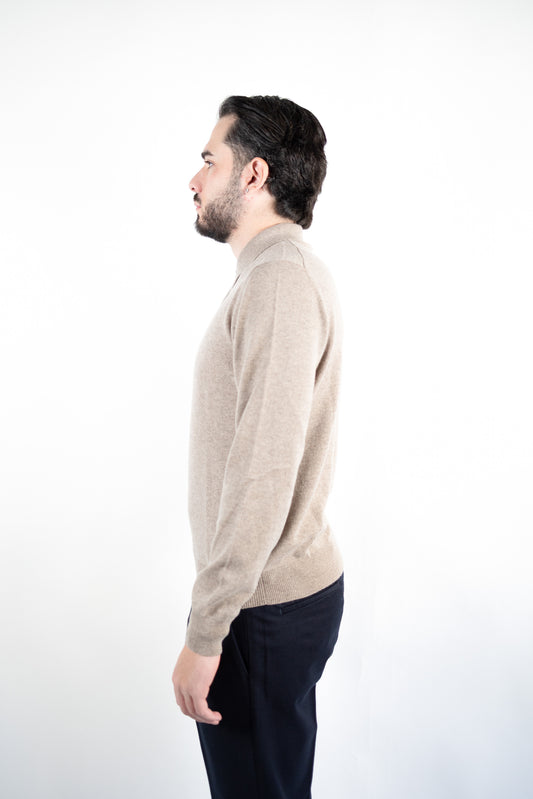 POLO IN LANA & CASHMERE NOCCIOLA GRAN SASSO