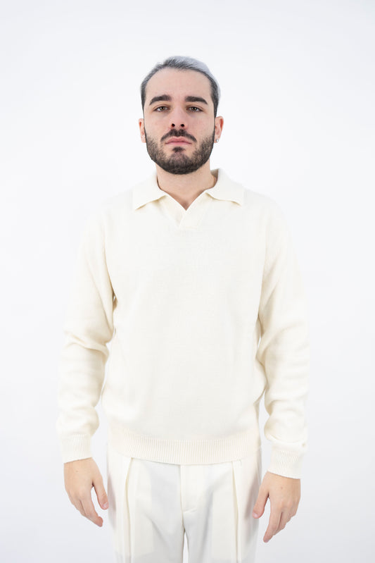 POLO SKIPPER IN LANA&CASHMERE NUVOLA DF0073 0100 DANIELE FIESOLI