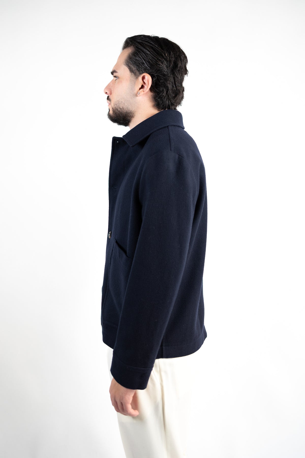 OVERSHIRT JACKET IN LANA COTTA BLU CIRCOLO 1901