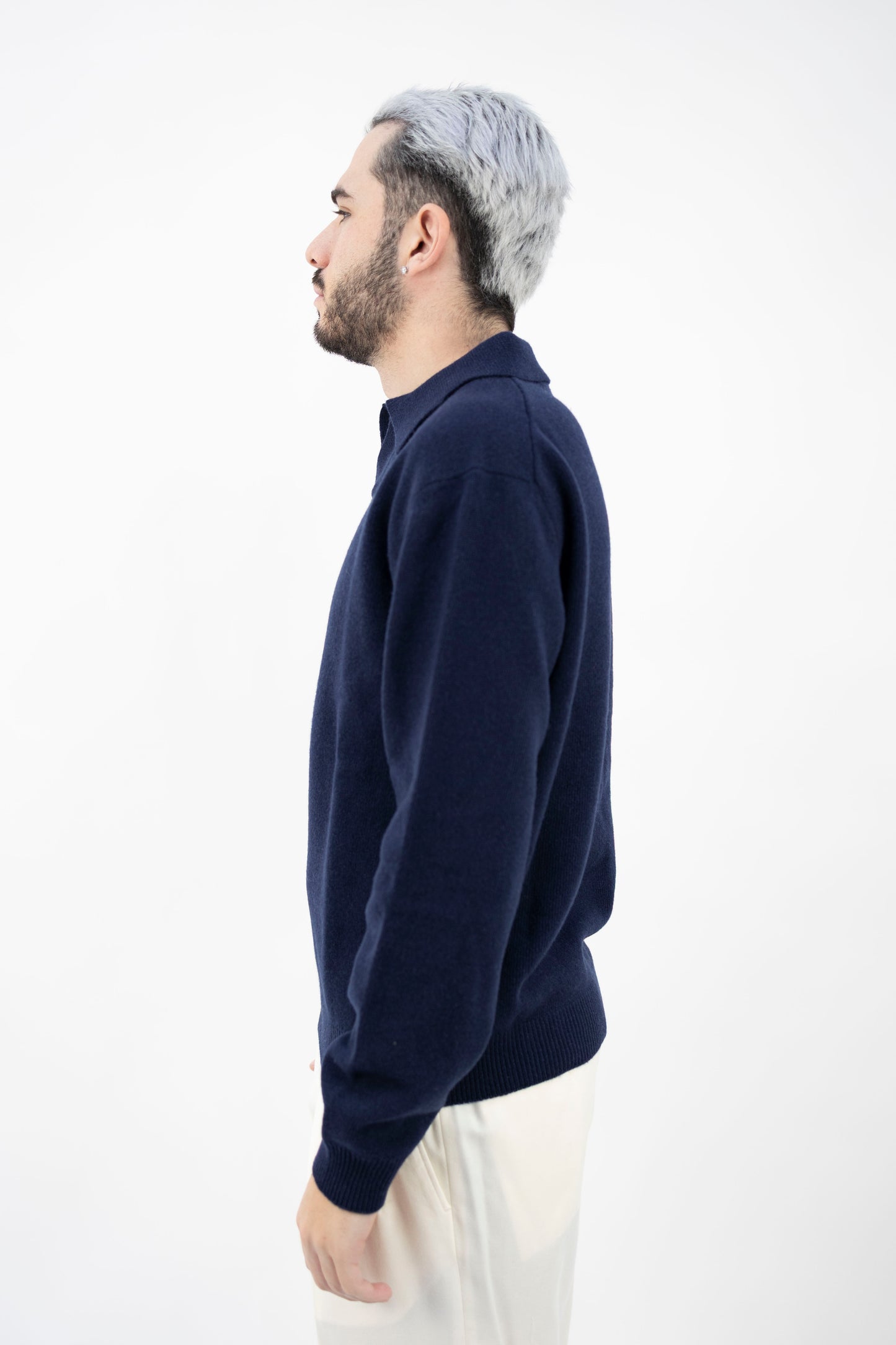 POLO SKIPPER IN LANA&CASHMERE BLU NOTTE DF0073 023 DANIELE FIESOLI