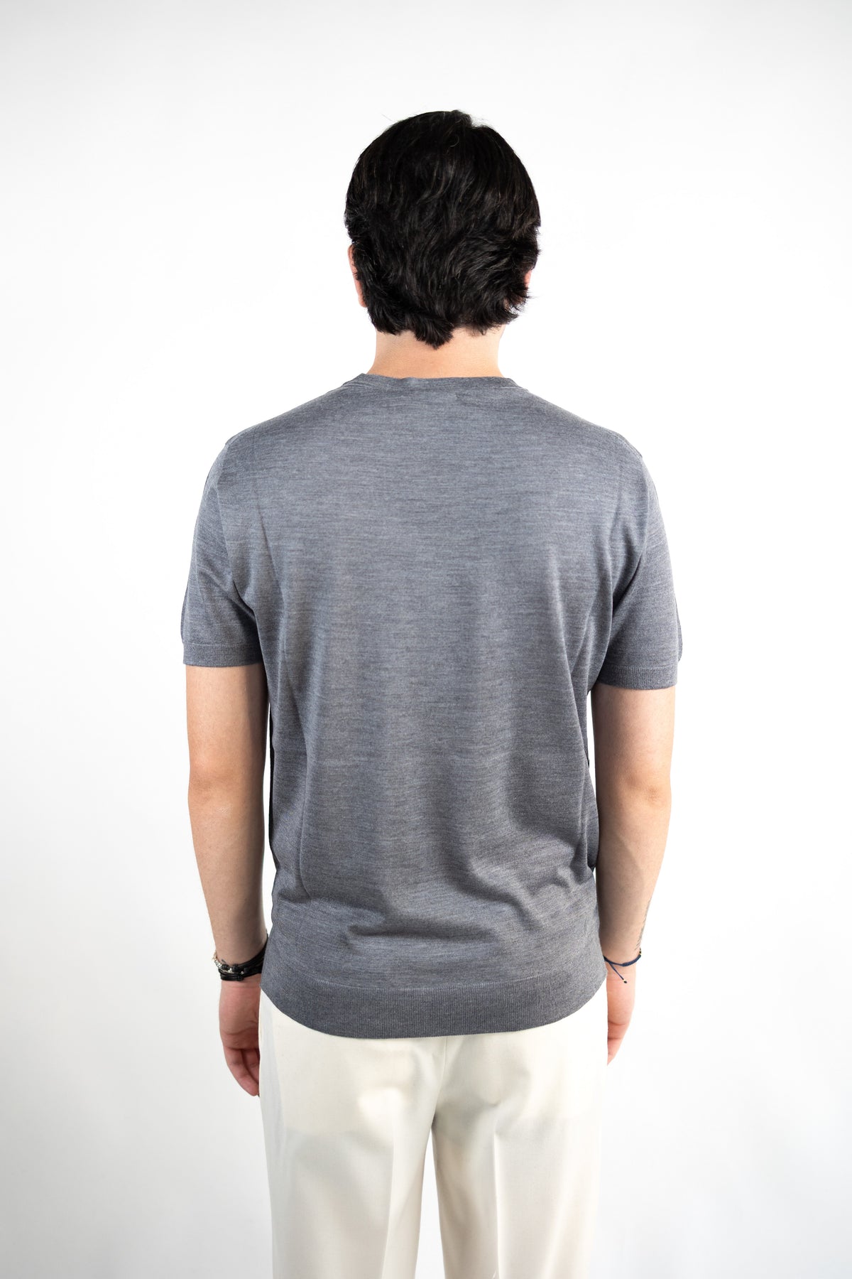 T-SHIRT GIROCOLLO IN LANA MERINO & SETA DANIELE FIESOLI
