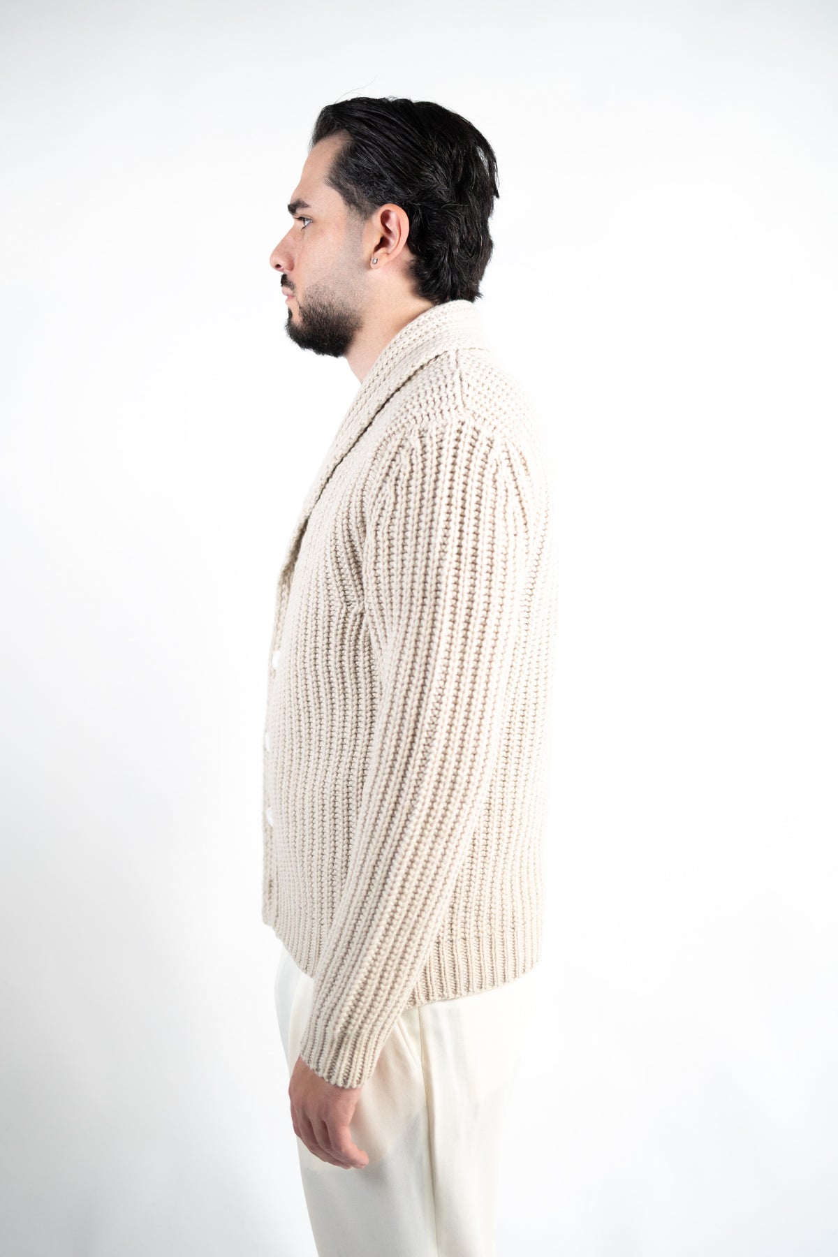 CARDIGAN A COSTA INGLESE IN LANA MERINO EXTRAFINE  DANIELE FIESOLI