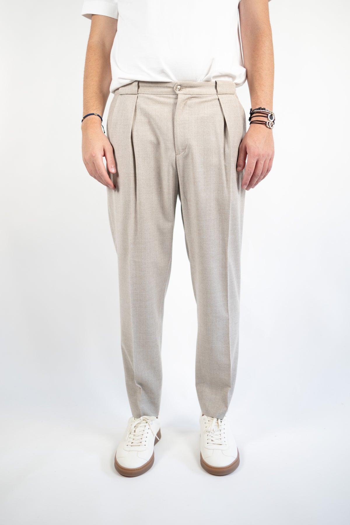 PANTALONE PORTOBELLO SABBIA FLANELLA QUATTRO DECIMI BY BRIGLIA