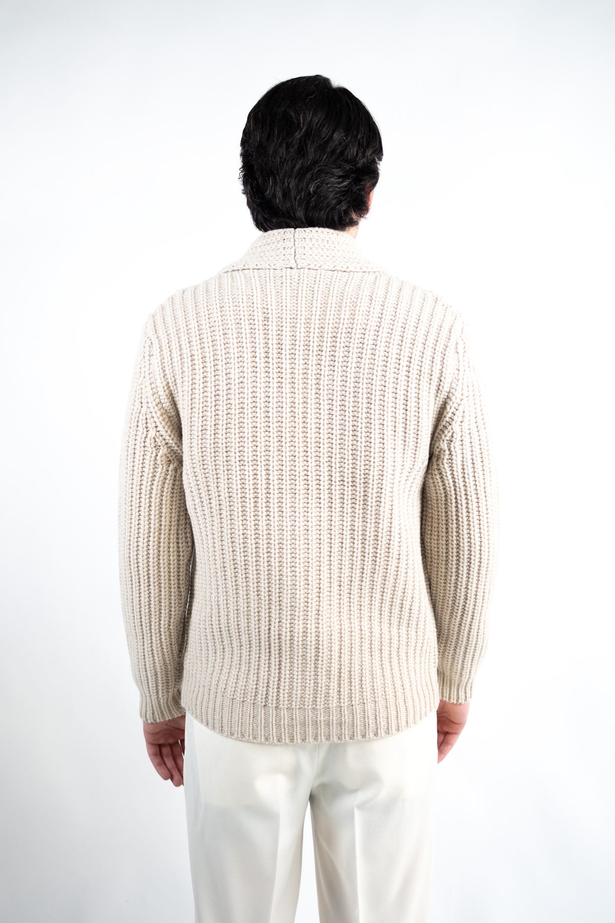 CARDIGAN A COSTA INGLESE IN LANA MERINO EXTRAFINE  DANIELE FIESOLI