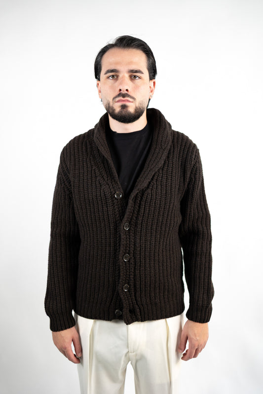 CARDIGAN A COSTA INGLESE IN LANA MERINO EXTRAFINE  DANIELE FIESOLI