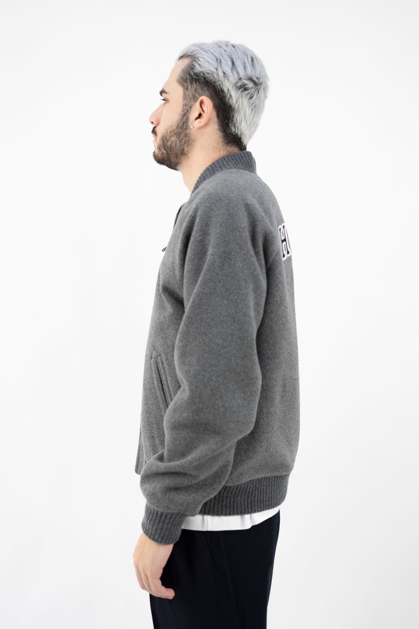 BOMBER IN LANA&CASHMERE GRIGIO CN5101 0036 CIRCOLO 1901