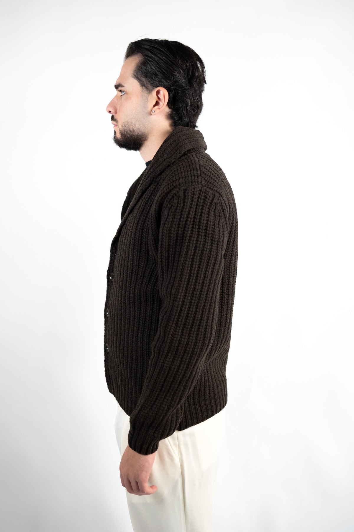 CARDIGAN A COSTA INGLESE IN LANA MERINO EXTRAFINE  DANIELE FIESOLI