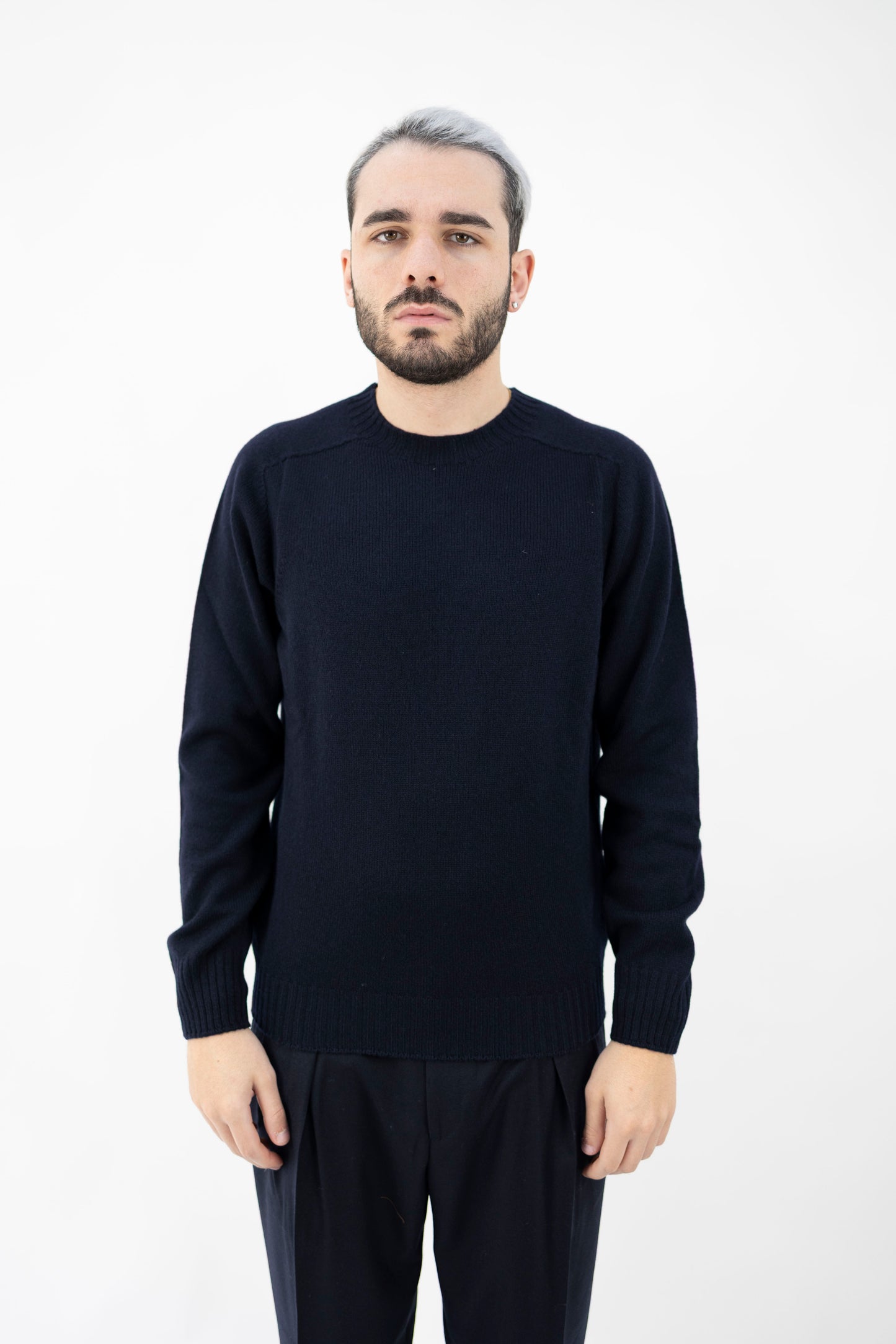 MAGLIA GIROCOLLO IN LANA NAVY 24157/25024 598 GRAN SASSO