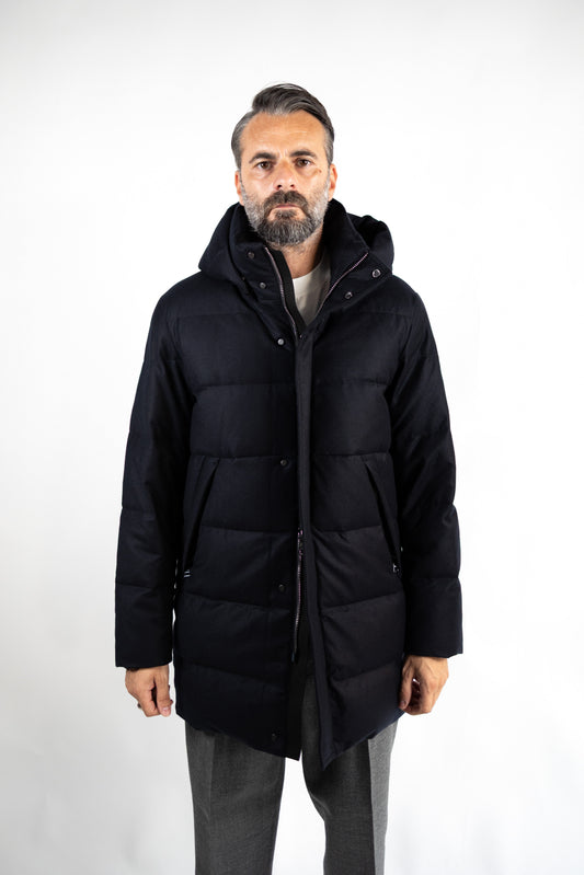 MAGNUS LEVICO PARKA IN TESSUTO PREGIATO LANA & CASHMERE LORO PIANA®