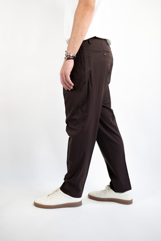 PANTALONE PORTOBELLO MARRONE LANA MARZOTTO QUATTRO DECIMI BY BRIGLIA