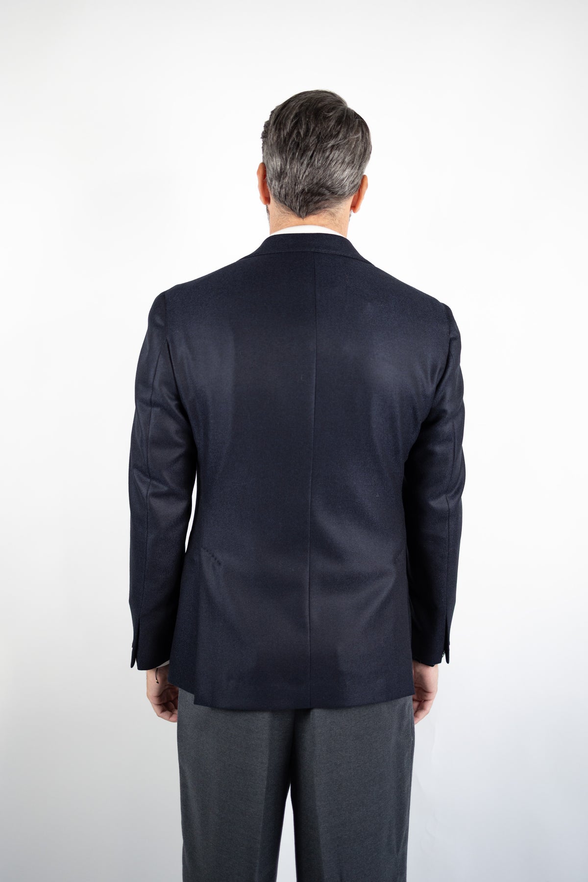 GIACCA MONOPETTO IN LANA & CASHMERE BLU LUIGI BIANCHI