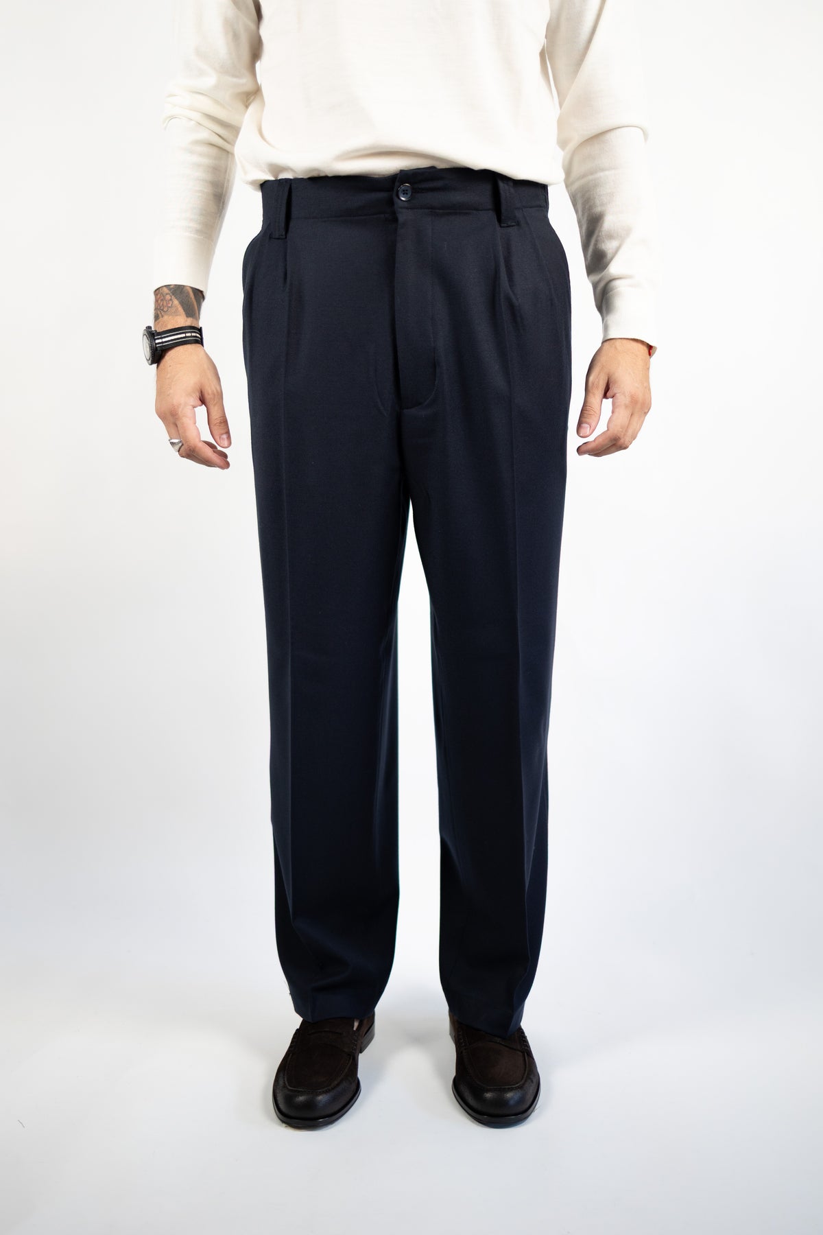 PANTALONE MARK IN LANA BLU L.B.M.