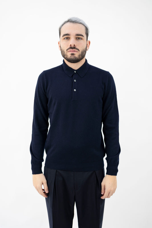POLO IN LANA&CASHMERE NAVY 55132/19690 598 GRAN SASSO
