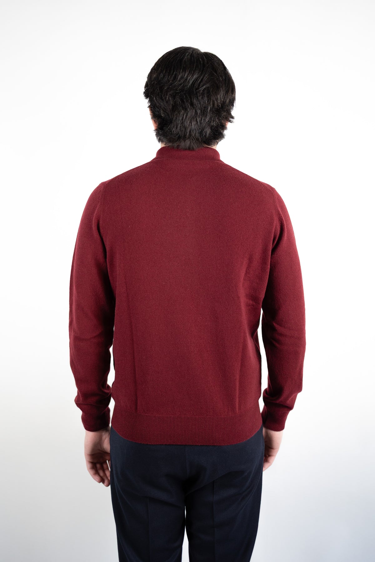 POLO IN LANA & CASHMERE BORDEAUX GRAN SASSO
