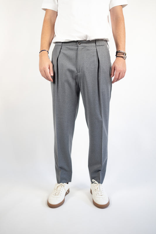 PANTALONE PORTOBELLO GRIGIO FLANELLA QUATTRO DECIMI BY BRIGLIA