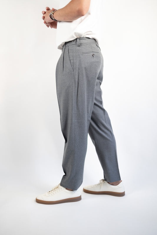 PANTALONE PORTOBELLO GRIGIO FLANELLA QUATTRO DECIMI BY BRIGLIA