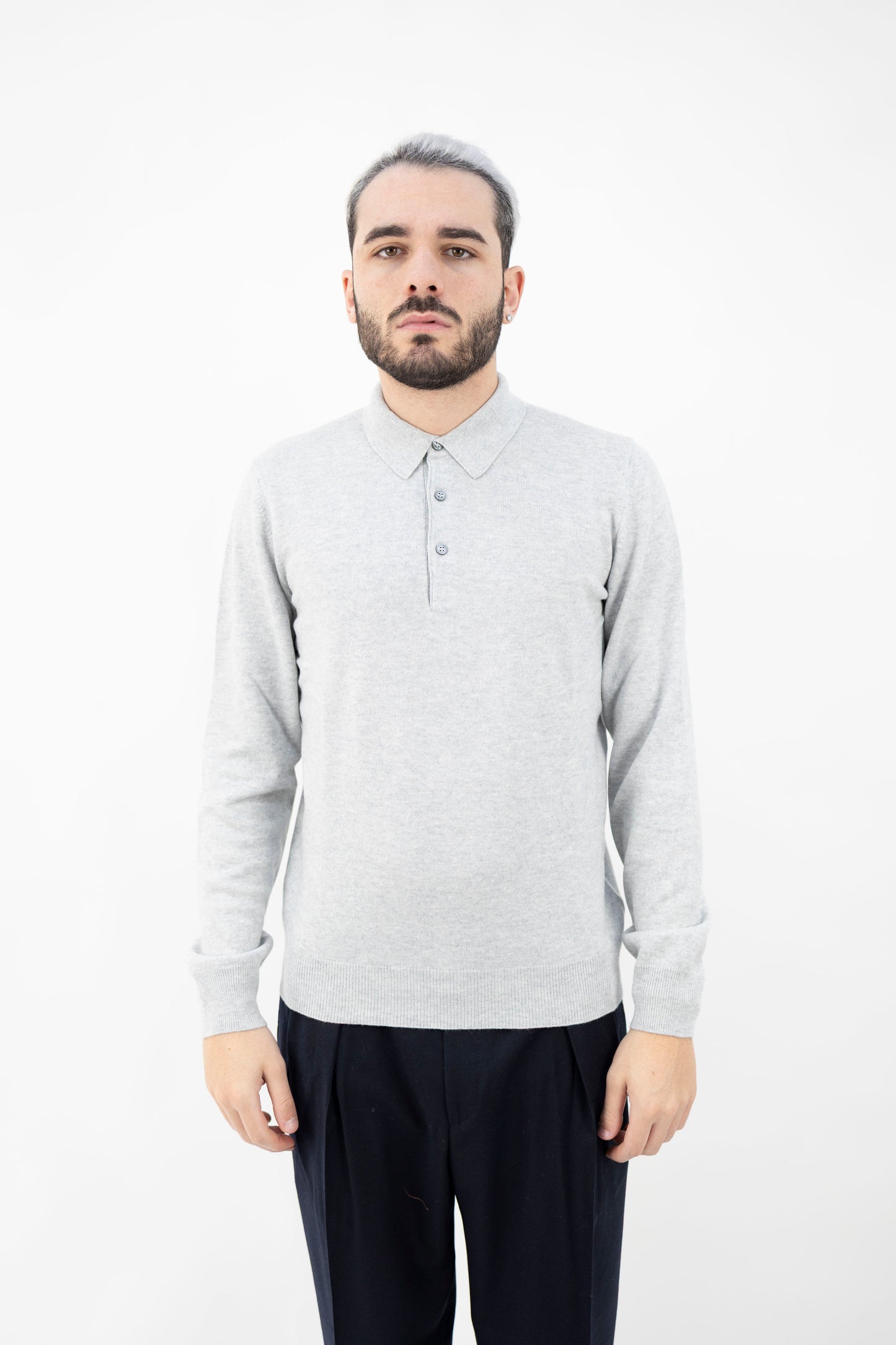 POLO IN LANA&CASHMERE GRIGIO 55132/19690 044 GRAN SASSO