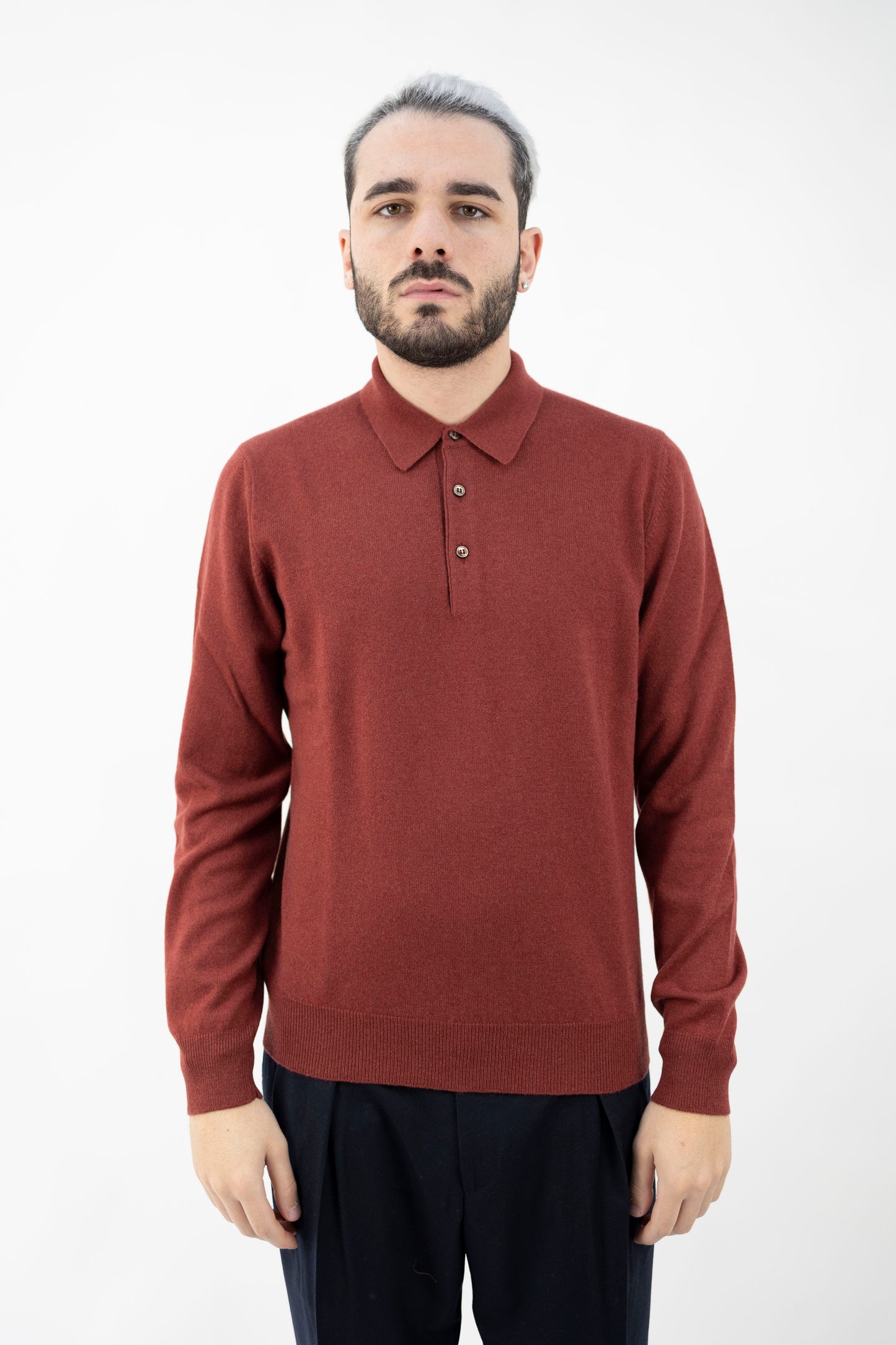 POLO IN LANA&CASHMERE ROSSO 55132/19690 253 GRAN SASSO