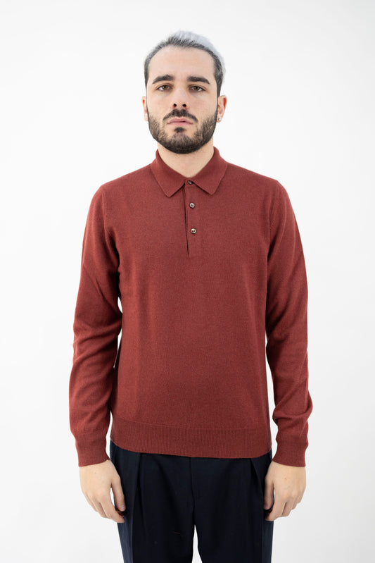 POLO IN LANA&CASHMERE ROSSO 55132/19690 253 GRAN SASSO