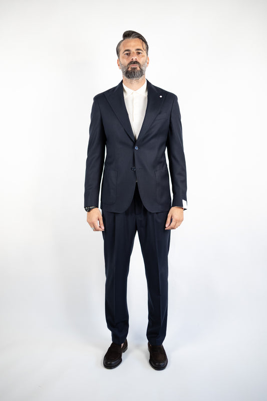 ABITO MONOPETTO BLU IN LANA L.B.M.