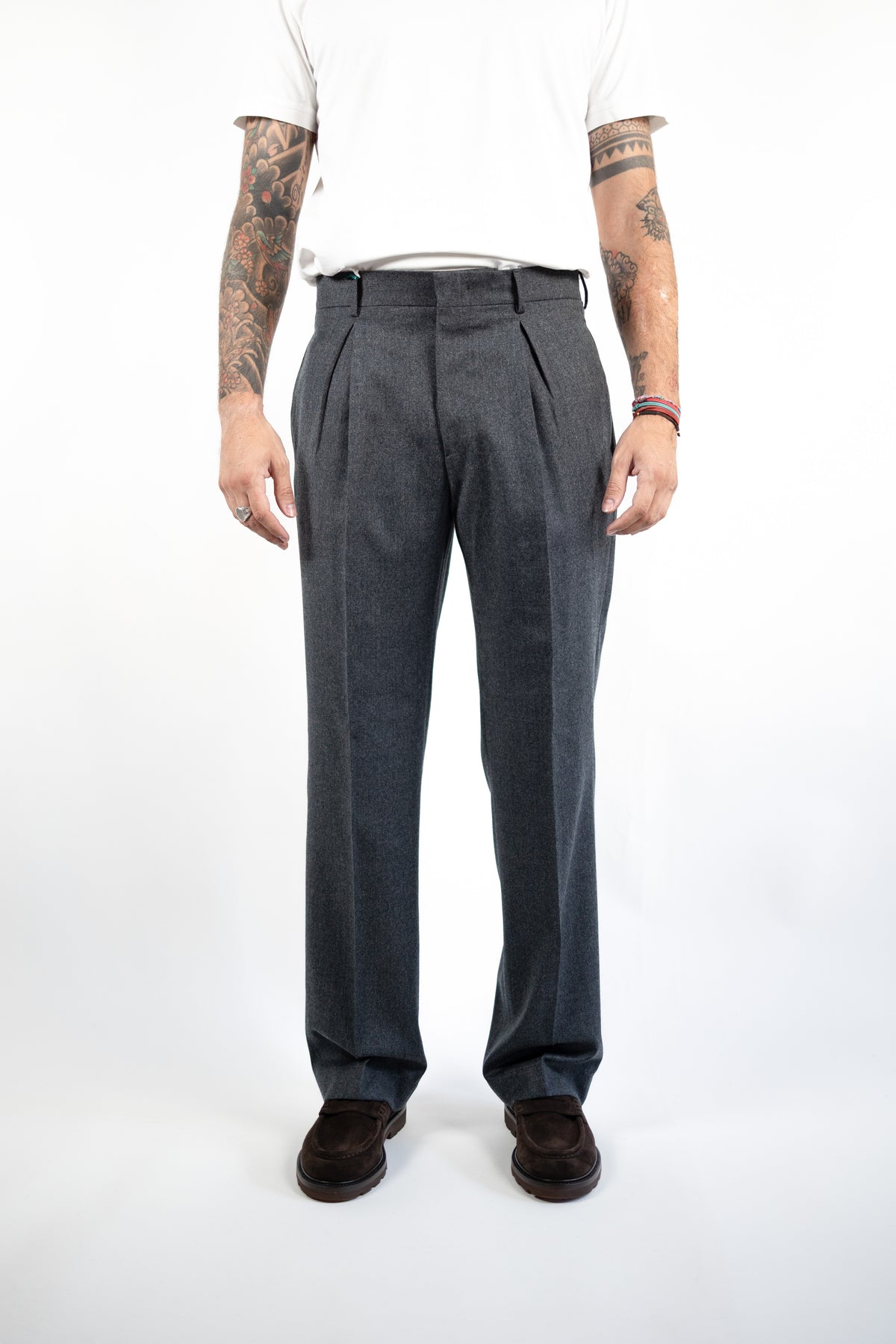 PANTALONE LUCANO FLANELLA DK GREY BERWICH