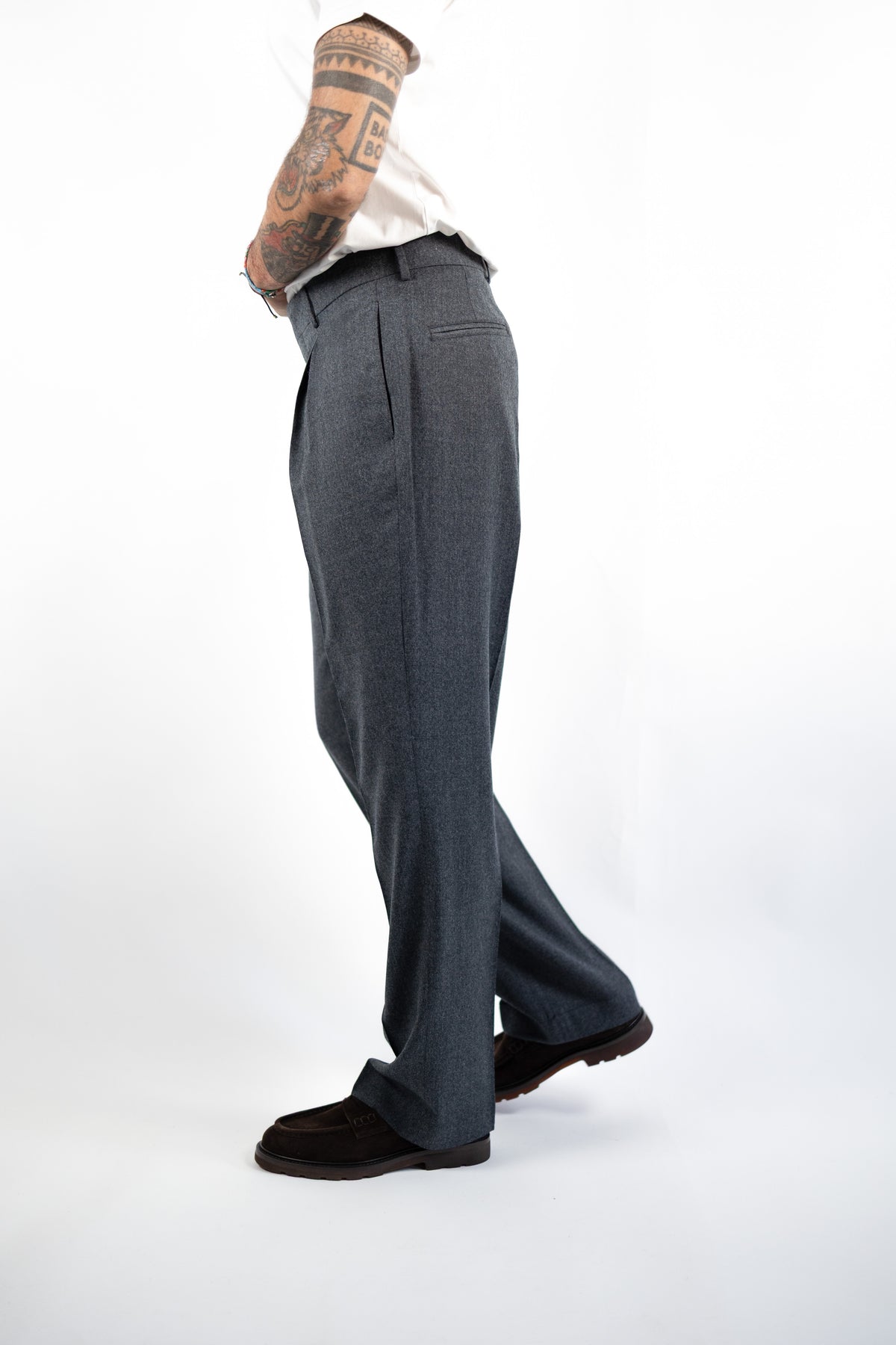 PANTALONE LUCANO FLANELLA DK GREY BERWICH