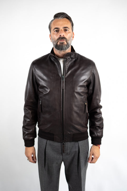 BOMBER IN PELLE CON PIUMINO REMOVIBILE  BULLY