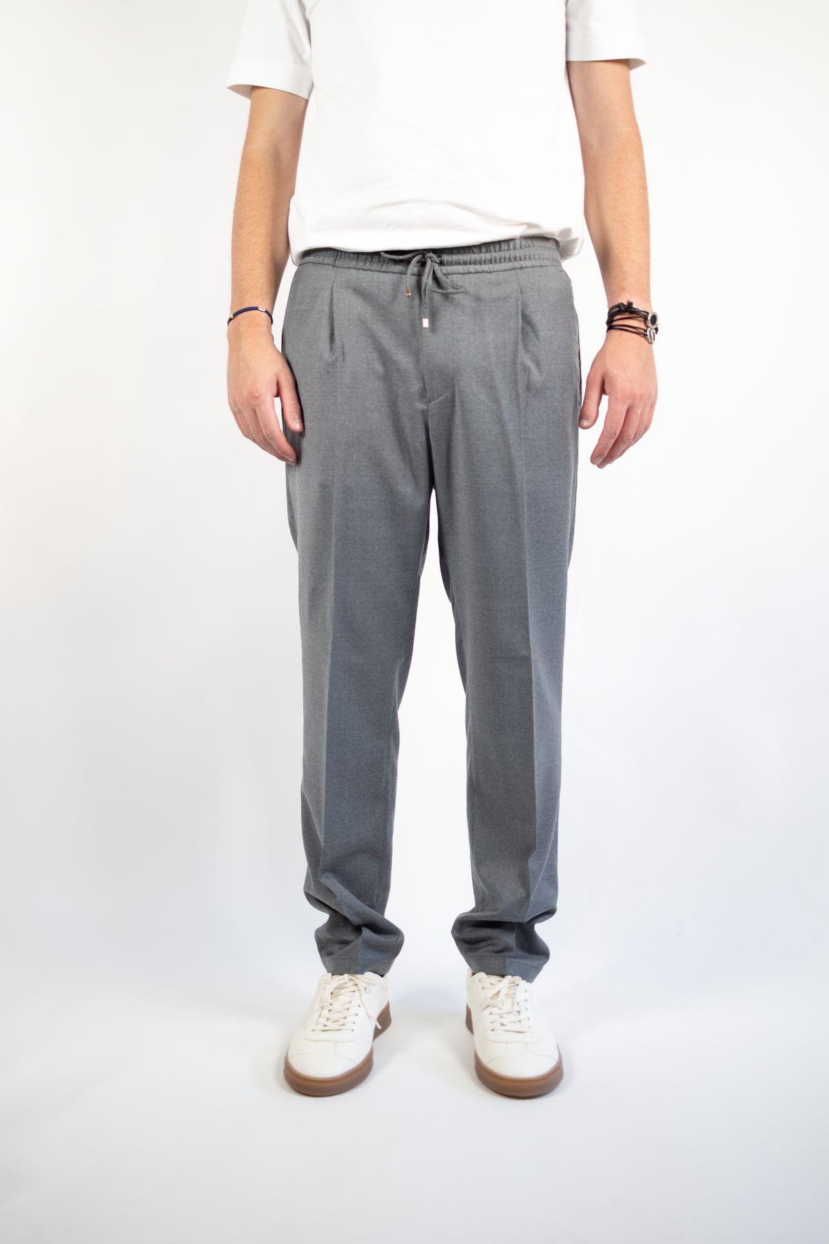 PANTALONE WIMBLEDON GRIGIO FLANELLA QUATTRO DECIMI BY BRIGLIA