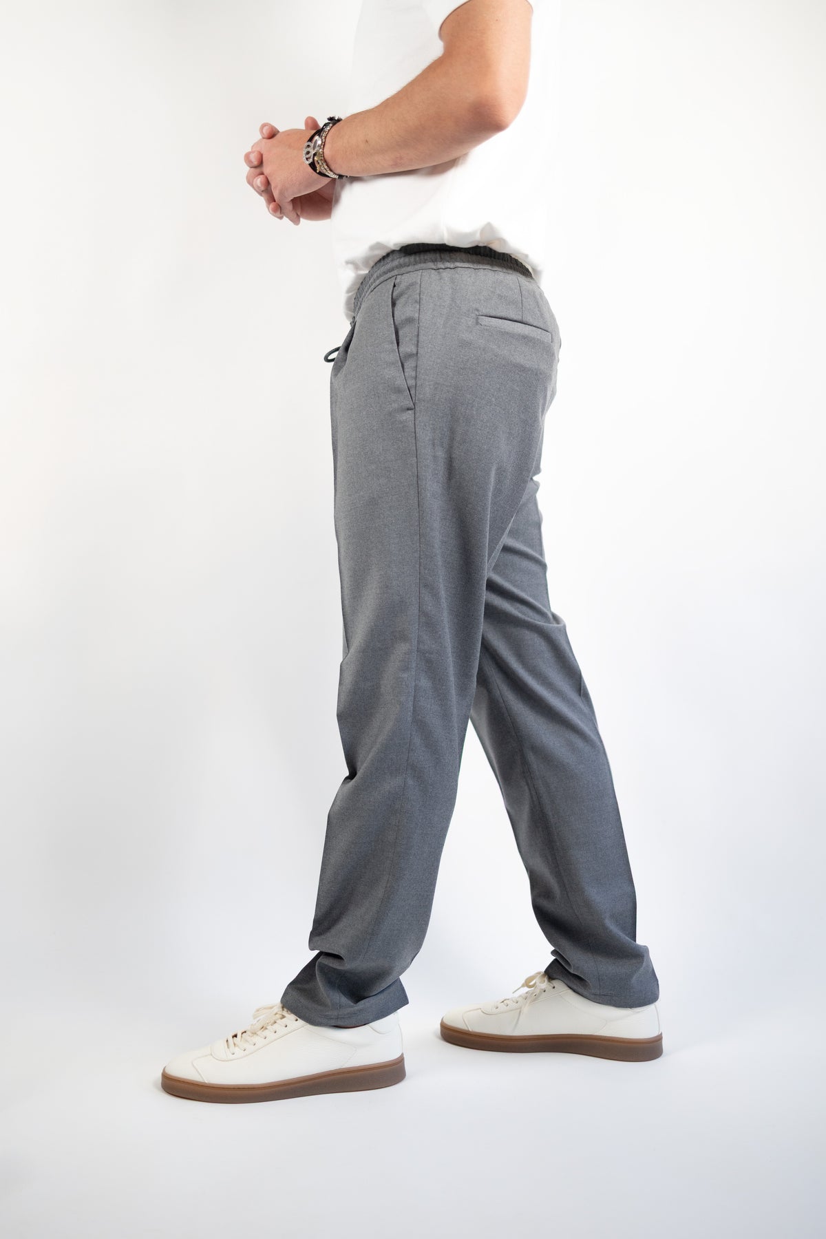 PANTALONE WIMBLEDON GRIGIO FLANELLA QUATTRO DECIMI BY BRIGLIA
