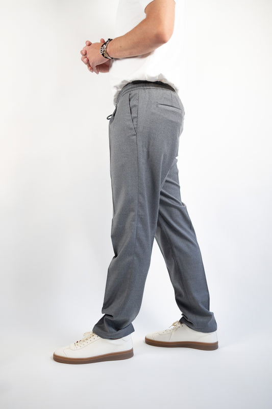 PANTALONE WIMBLEDON GRIGIO FLANELLA QUATTRO DECIMI BY BRIGLIA