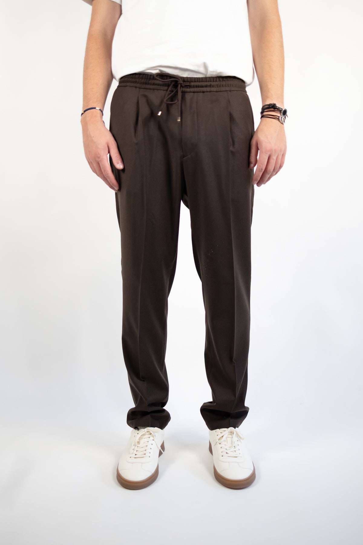 PANTALONE WIMBLEDON MARRONE FLANELLA QUATTRO DECIMI BY BRIGLIA
